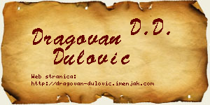 Dragovan Dulović vizit kartica